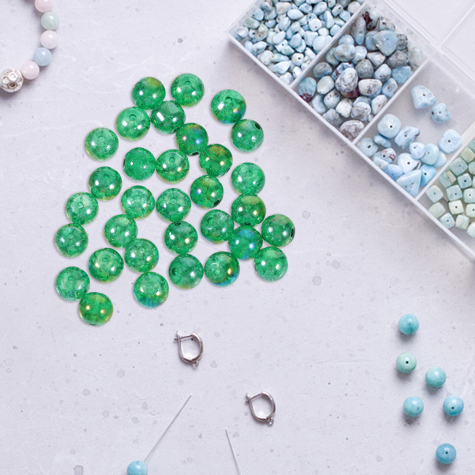 Aquarium Fish Tank - 50Pcs Glass Beads Decor for Aquarium