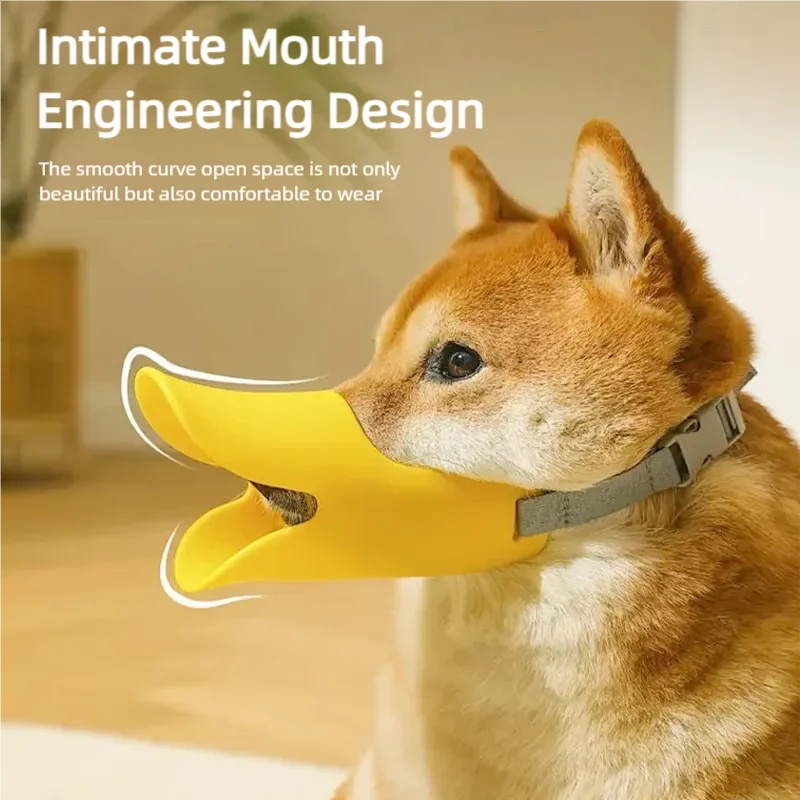 Dog Muzzle Silicone - Dog Silicone Duck Muzzle Adjustable Anti