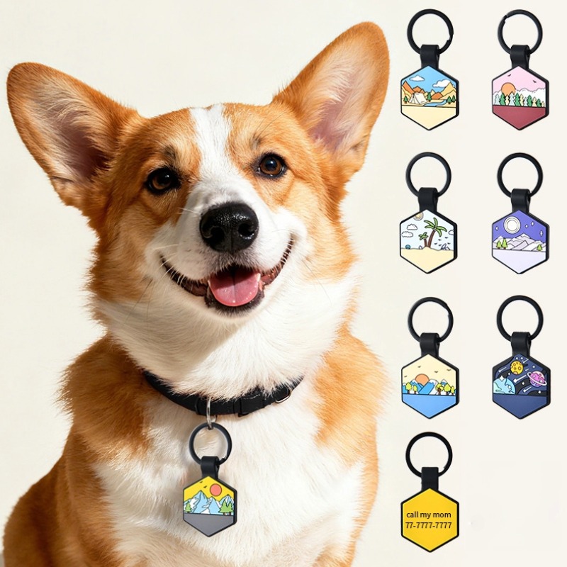 Dog Muzzle Silicone - NEW Silicone Hexagon Pets Anti-lost Label