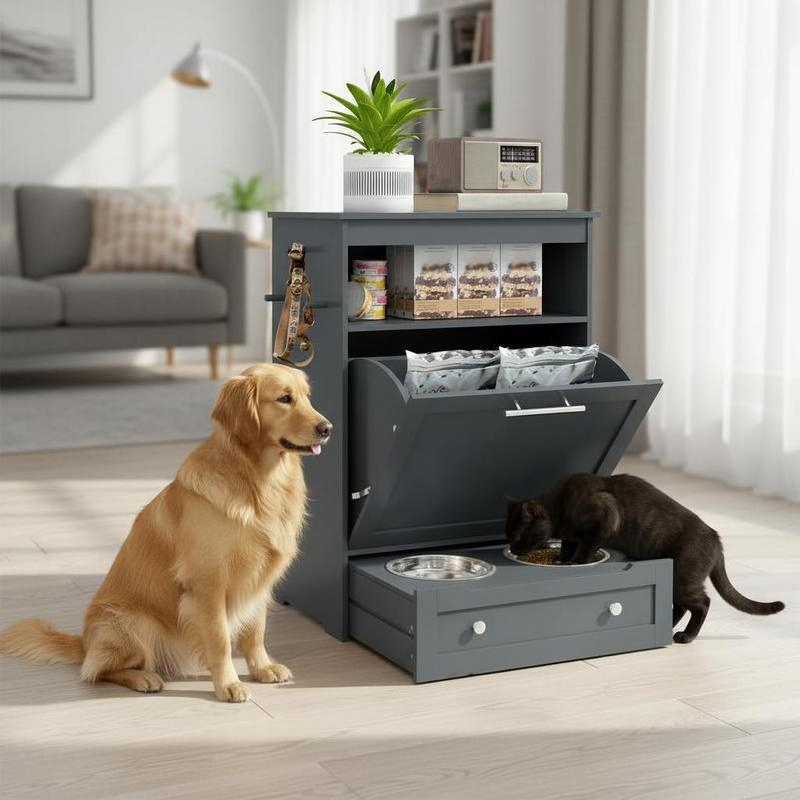 Pet Supplies Is Food - Pet Feeder Station Storage Cabinet, Dog
