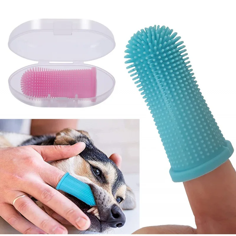 Dog Muzzle Silicone - Dog Super Soft pet Finger Toothbrush