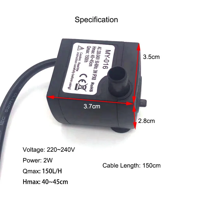 220~240V Ultra-Quiet Submersib - Fish Tank Filter Pump review and price