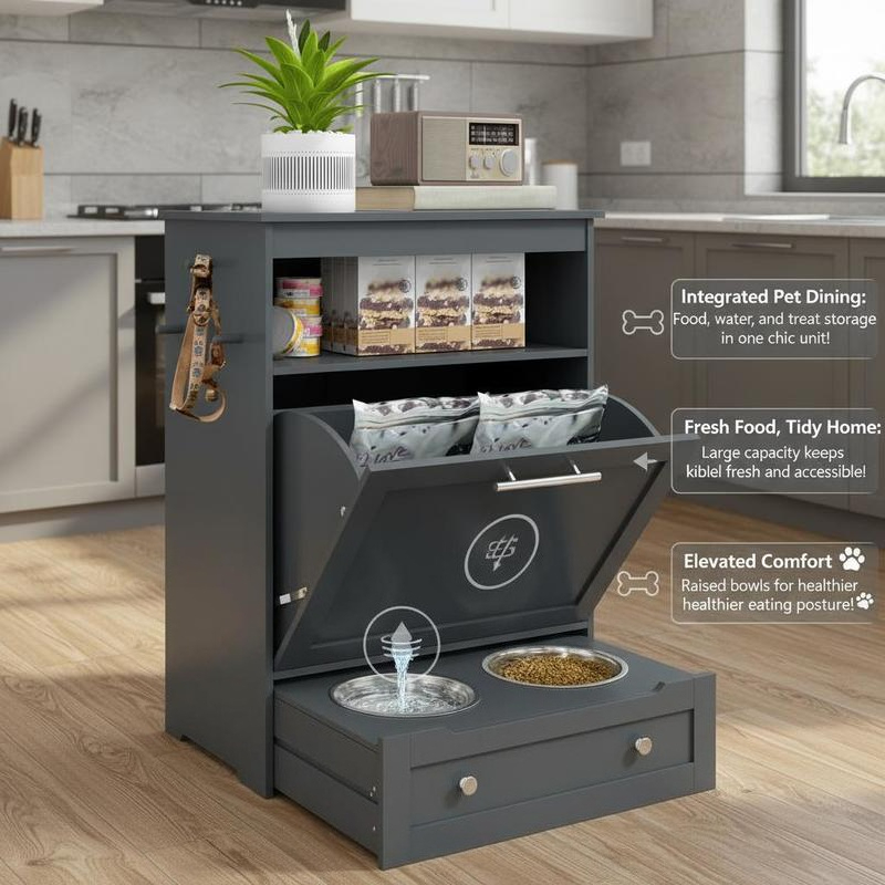 Pet Feeder Station Storage Cab - Pet Supplies Is Food review and price