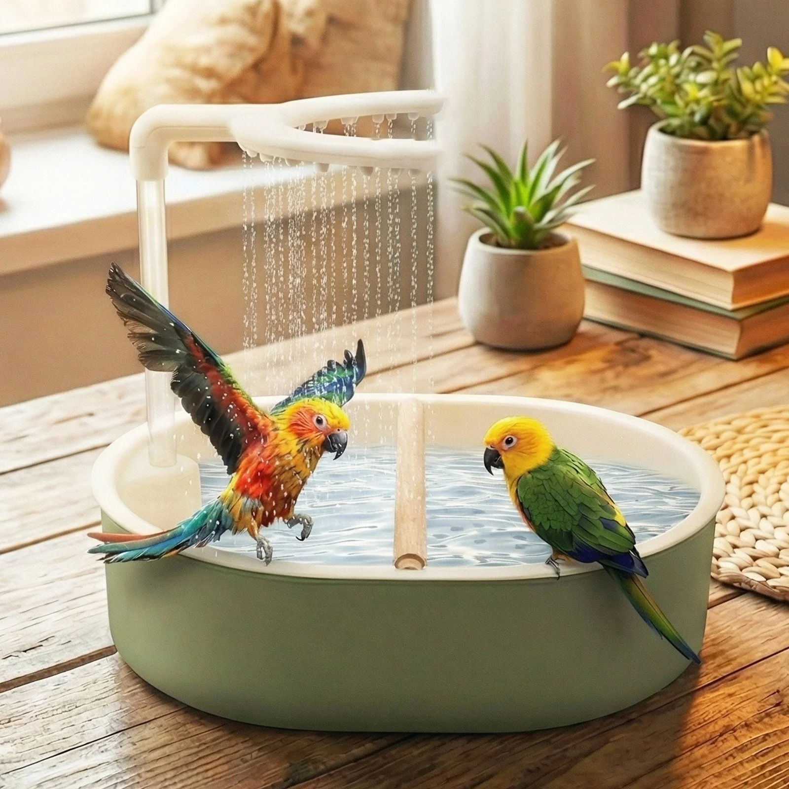 Automatic Parrot Bird Bath Tub - Pet Water Fountain review and price