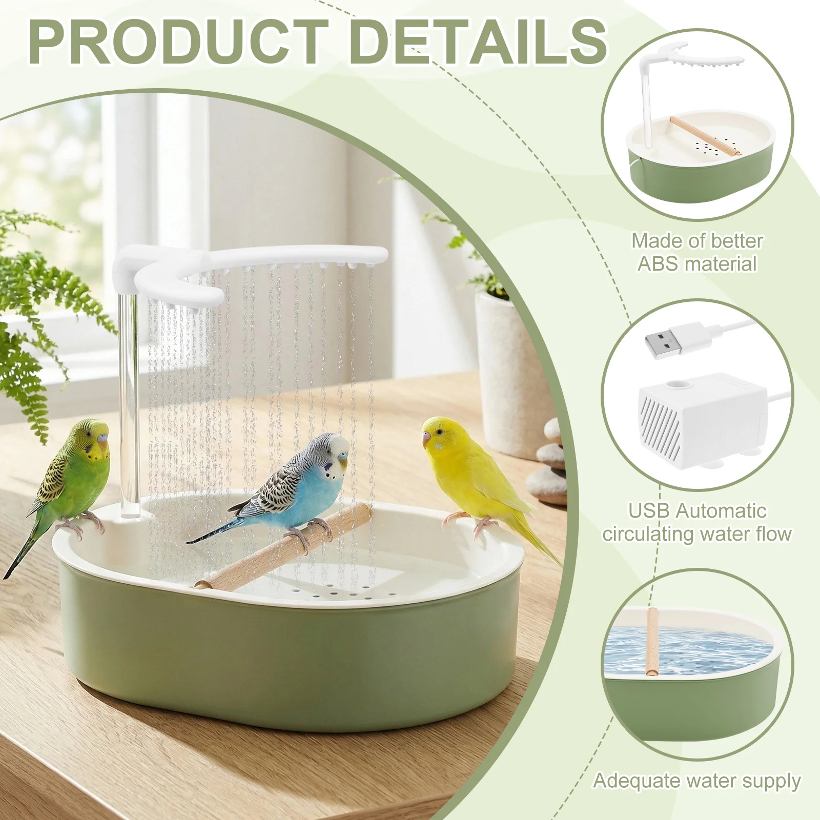 Automatic Parrot Bird Bath Tub - Pet Water Fountain review and price